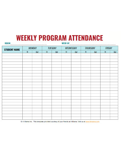 Weekly Program Attendance