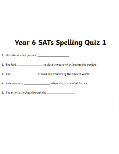 Year Spelling Quiz