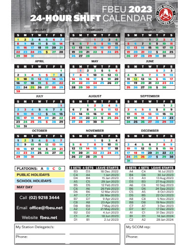 Hourly Shift Calendar