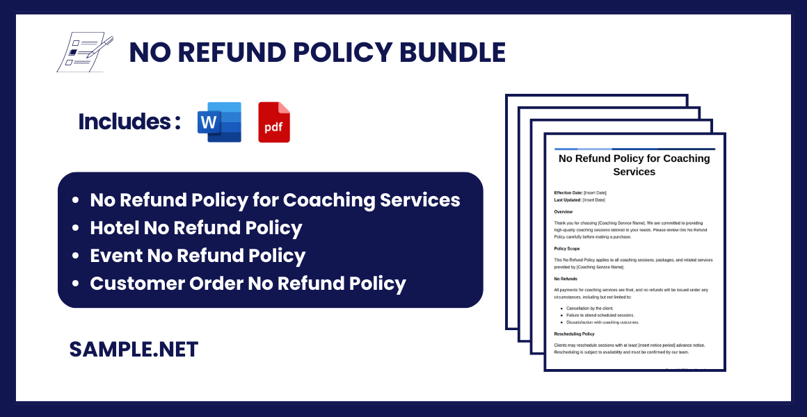 no refund policy bundle