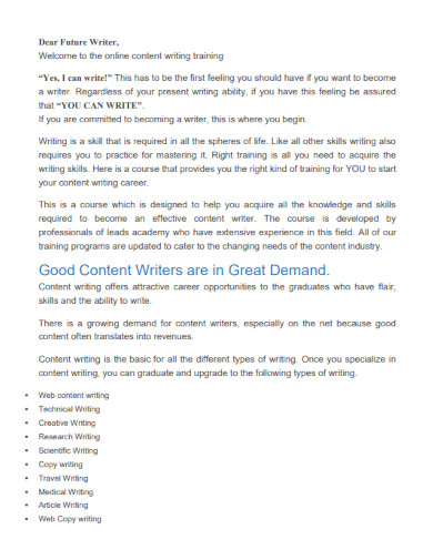 Online Content Writing