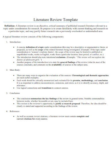 Writing Literature Review Outline