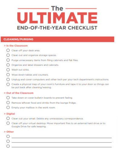 Classroom Cleaning Checklist Layout