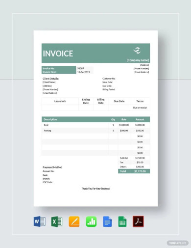 Commercial Lease Invoice