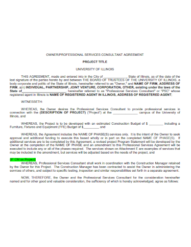 Construction Consultant Agreement Format