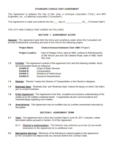 Construction Consultant Agreement Template