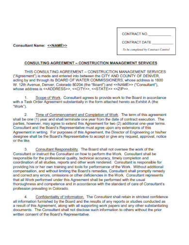 Construction Consulting Agreement