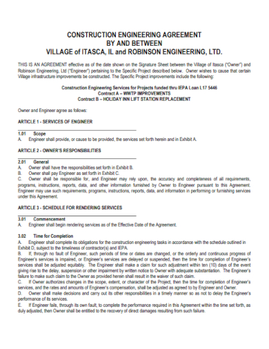 Construction Engineering Consultant Agreement
