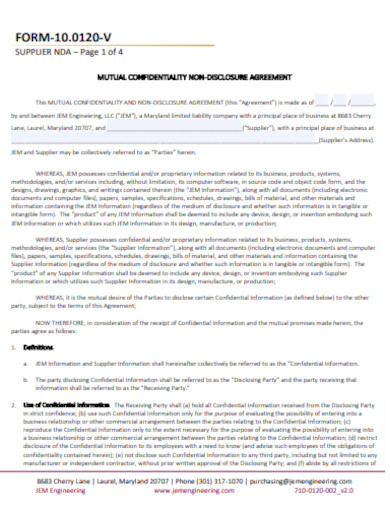 Construction Independent Contractor Non Disclosure Agreement
