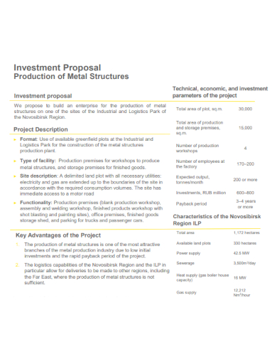 Construction Investment Proposal in PDF
