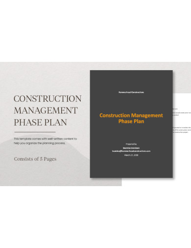 Construction Management Phase Plan