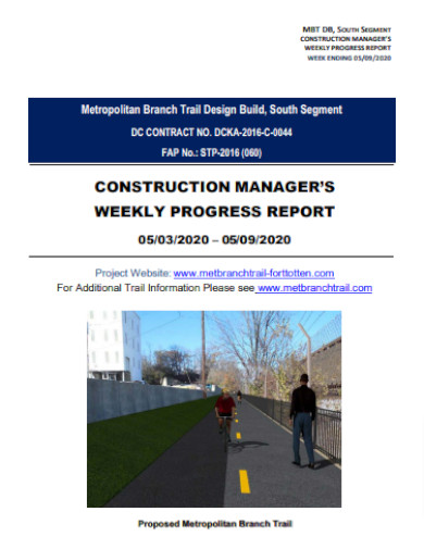 Construction Manager Progress Report
