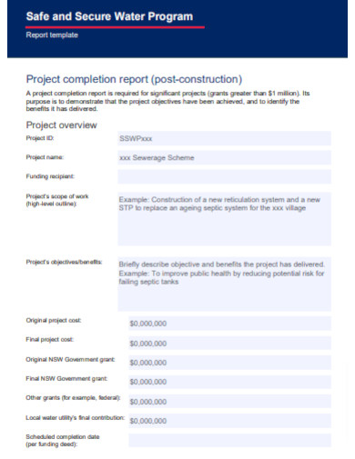 Construction Project Completion Report