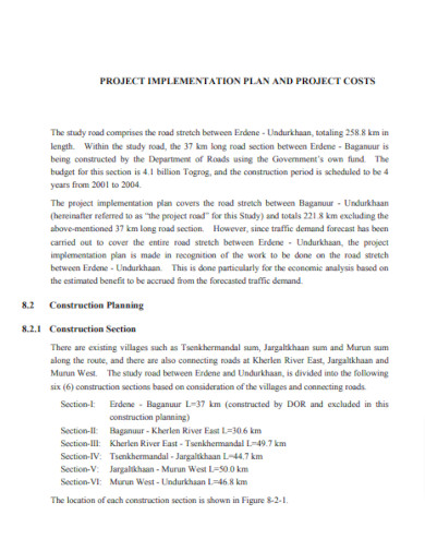 Construction Project Implementation Plan