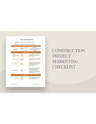 Construction Project Marketing Checklist