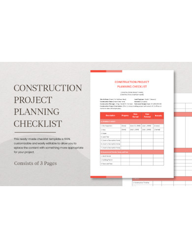 Construction Project Planning Checklist