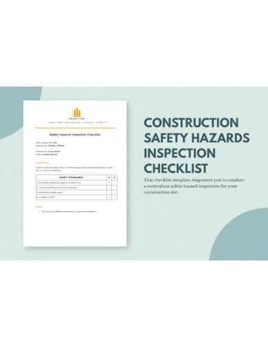 Construction Safety Hazards Inspection Checklist