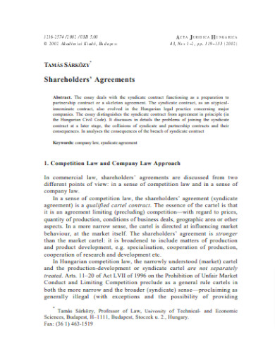 Construction Shareholder Agreement Layout