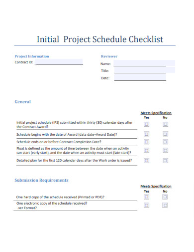 Daily Construction Schedule Checklist