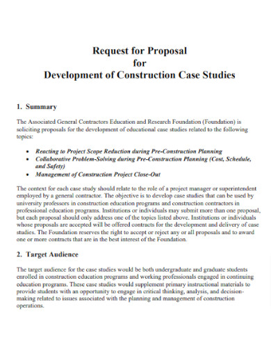 Development Construction Request Proposal