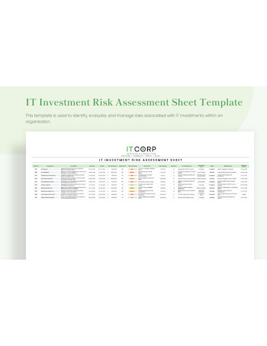 IT Investment Policy Statement Sheet