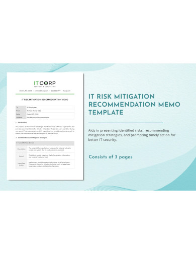 IT Risk Mitigation Recommendation Memo
