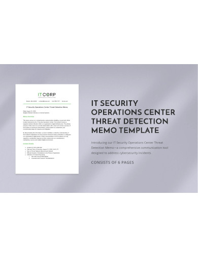 IT Security Operations Center Threat Detection Memo