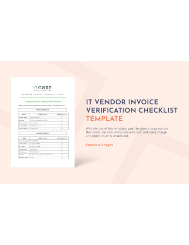 IT Vendor Invoice Verification Checklist