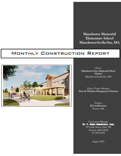 Monthly Construction School Report