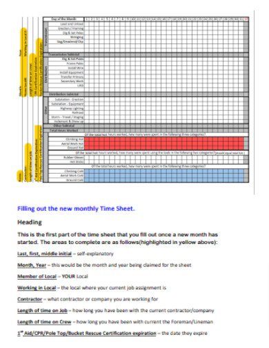 Monthly New Construction Timesheet