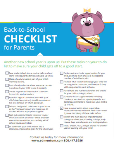 Morning Routine Classroom Checklist