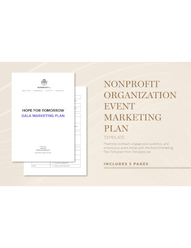 Nonprofit Organization Event Marketing Plan