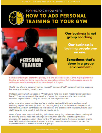 Personal Final Training Business Plan