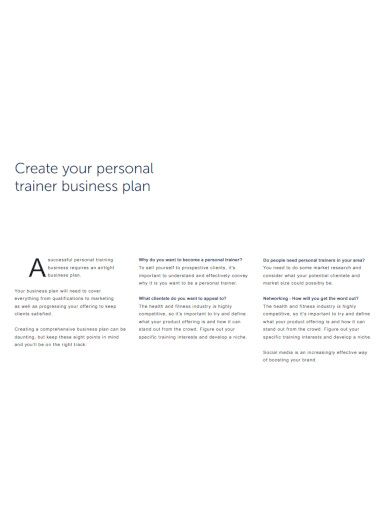 Personal Trainer Business Plan