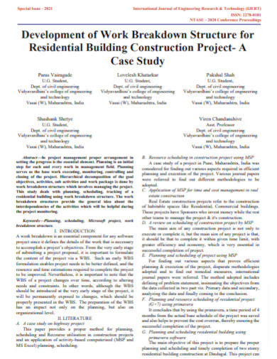 Residential Project Construction Schedule
