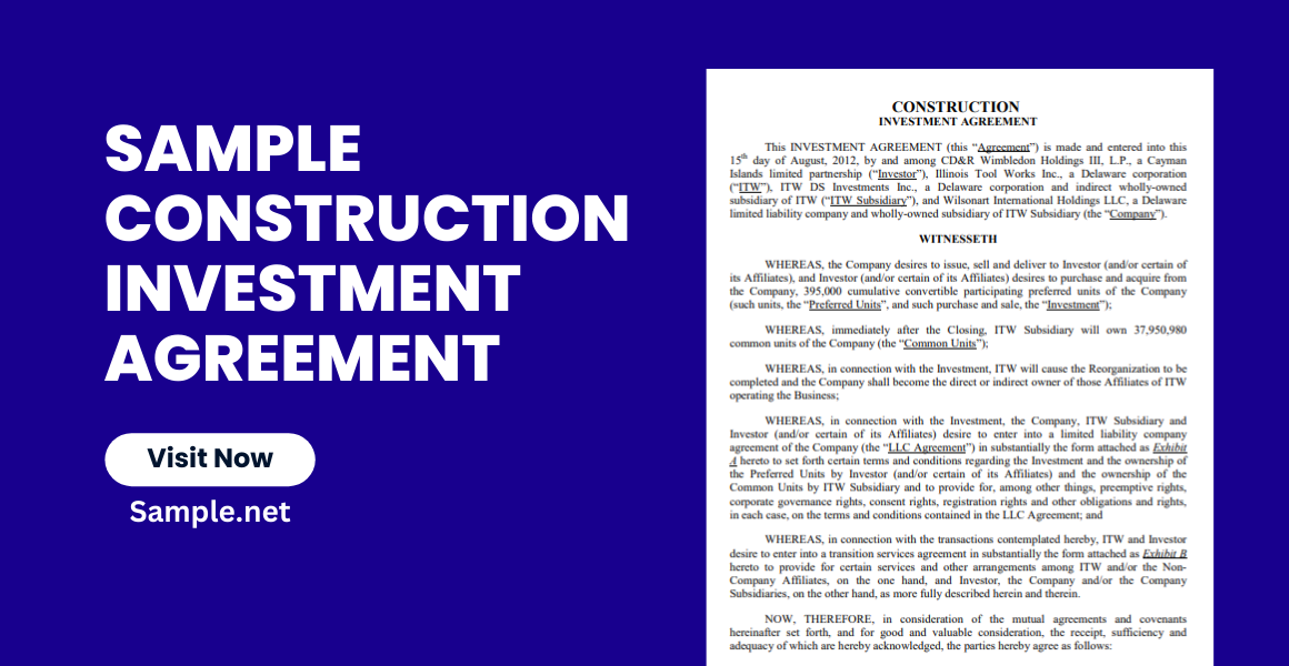 sample construction investment agreement