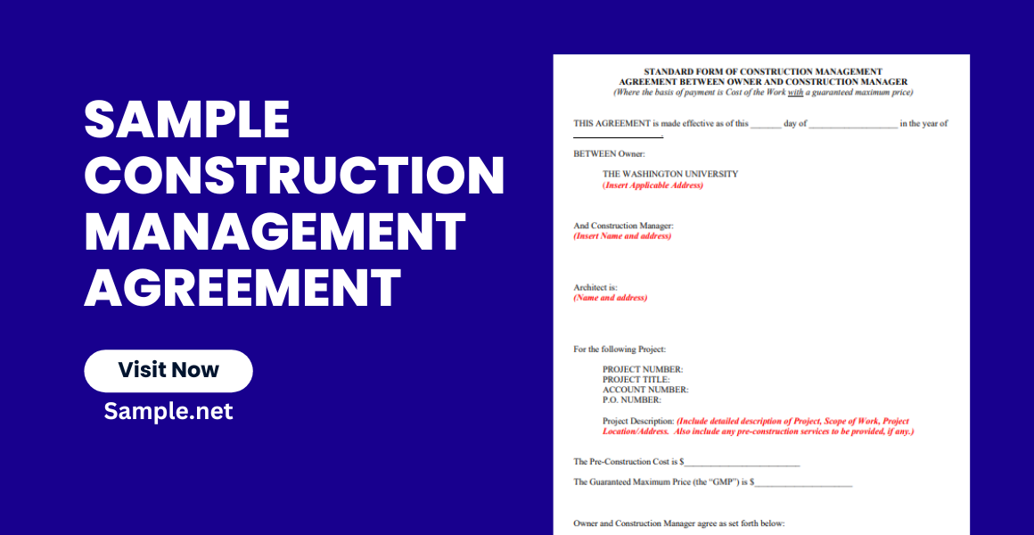 sample construction management agreement