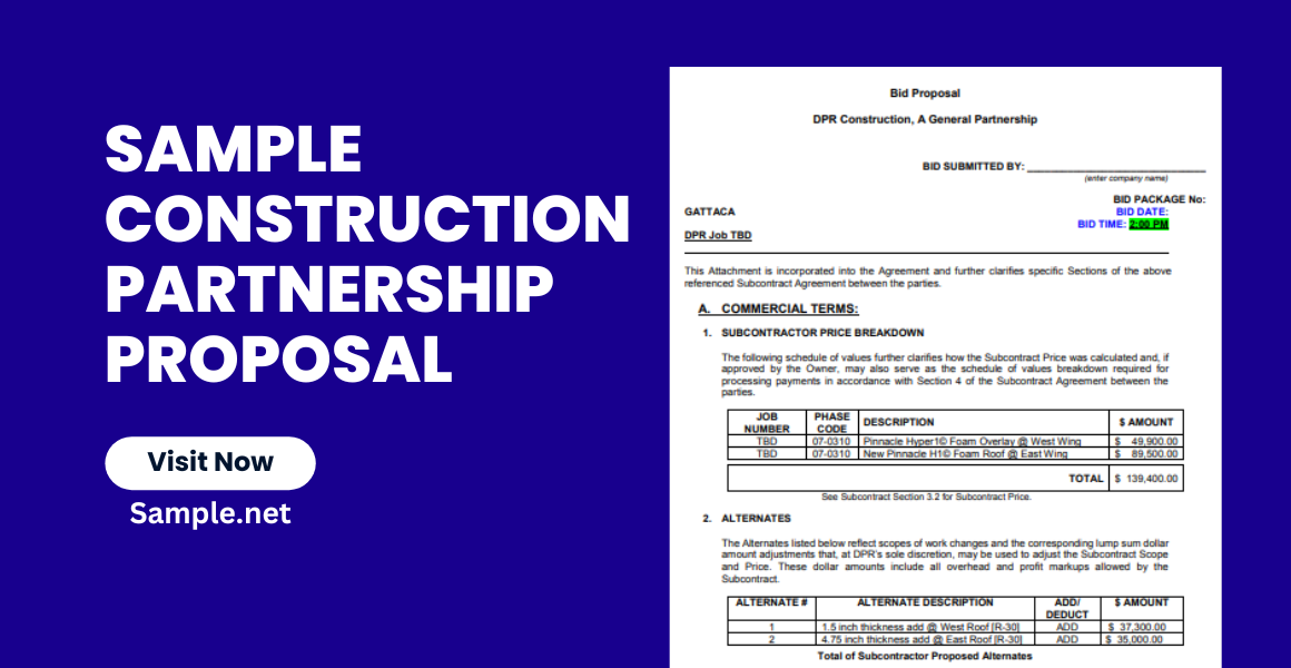 sample construction partnership proposal