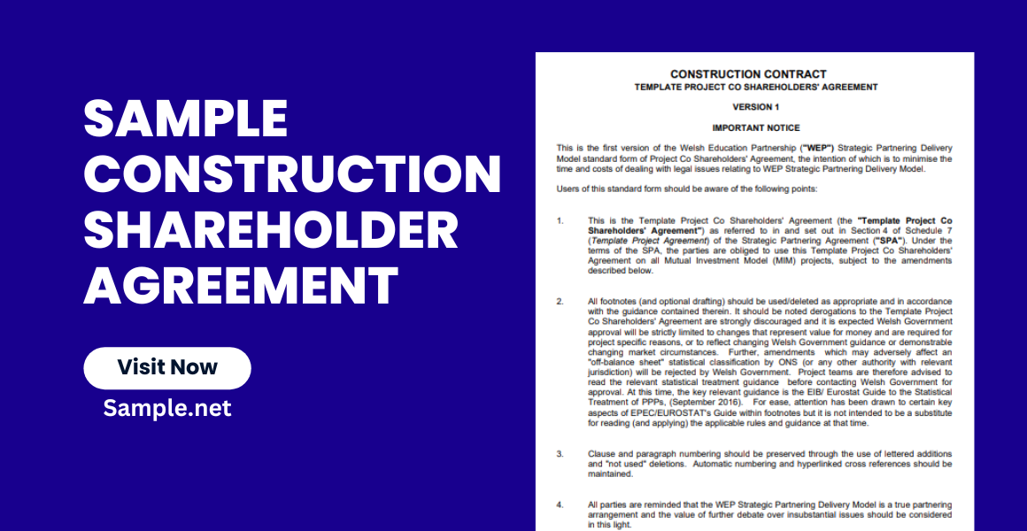 sample construction shareholder agreement