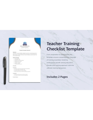 Teacher Training Checklist