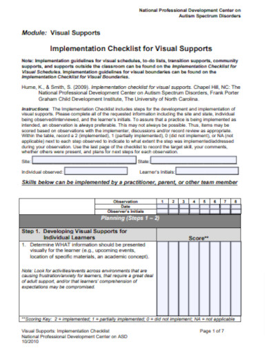 Visual Classroom Checklist