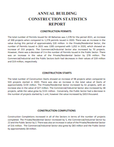 Annual Building Construction Report