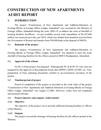 Apartment Construction Audit Report