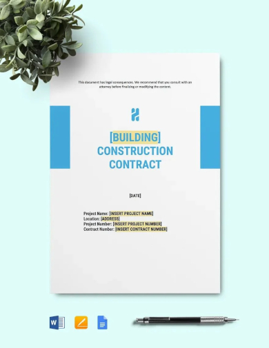 Building Construction Contract Template