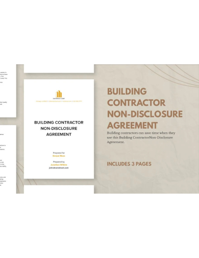 Building Contractor Non Disclosure Agreement Template