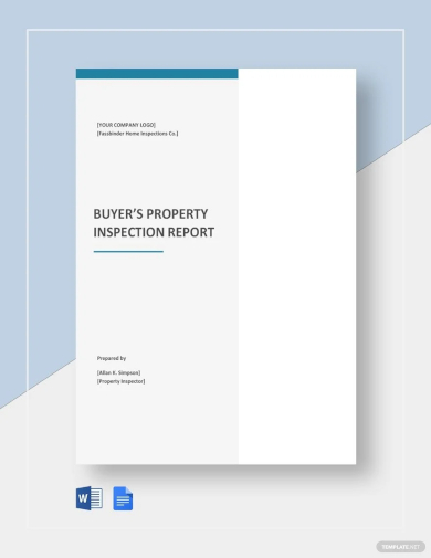Buyers Property Inspection Report Template