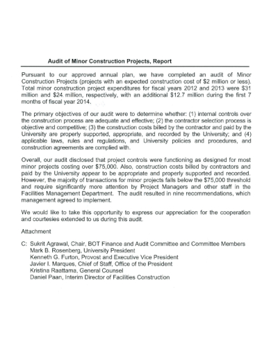 Construction Audit Project Report