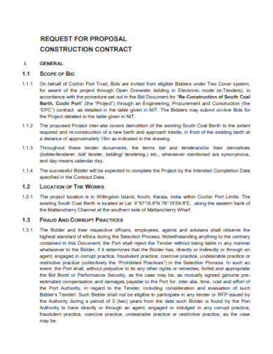 Construction Company Contract Proposal