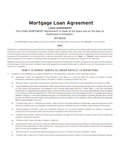 Construction Mortgage Loan Agreement