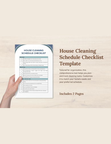 House Cleaning Schedule Checklist Template